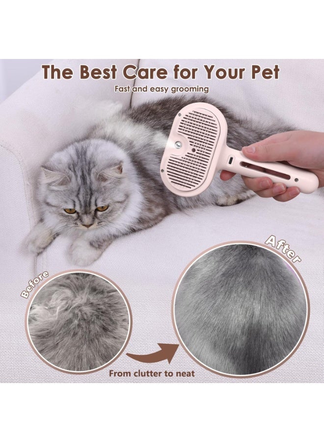 Bukela Pet Hair Comb, Cat Hair Brush with Water, Pet Hair Removal Comb with Water Tank, Wet Cat Comb, 2 in 1 Cleaning Brush Cat,Cat Brush with Release Button,Pet Hair Cleaner Brush for Cats (Pink) - Image 4